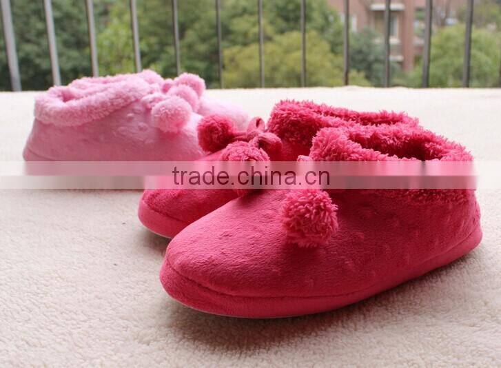 popular cute cheap indoor winter boots with pom poms