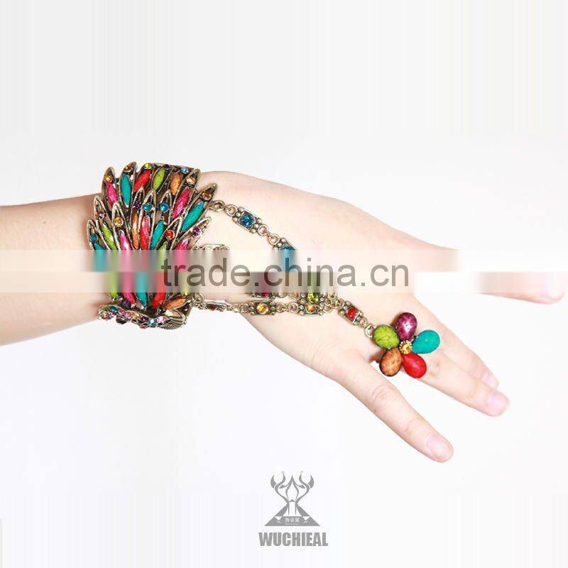 fashion accessory, belly dance bracelet with ring for wholesale T60