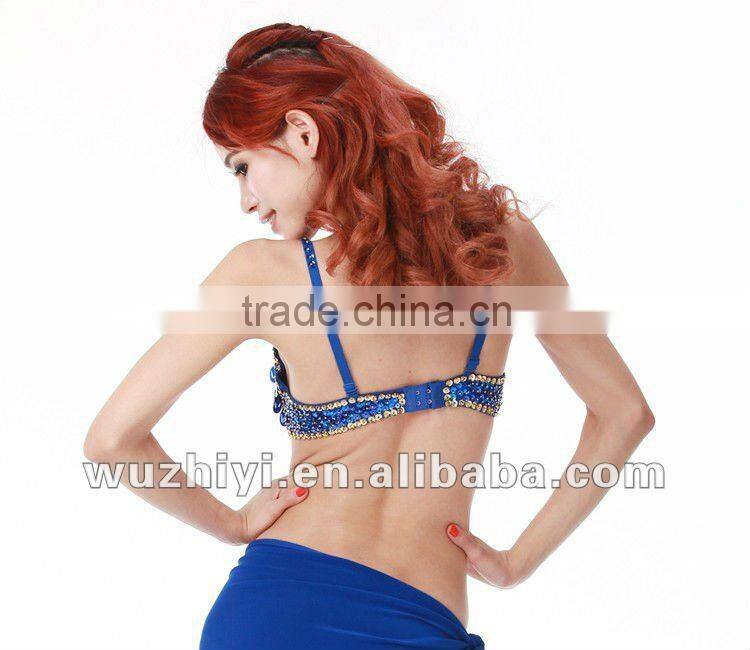 Cheap wholesale new hot fashion shiny elegant bellydance clothing,sexy sequin grade beaded belly dance bra (QC8004)