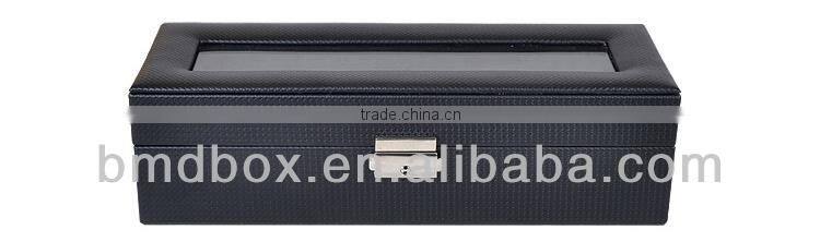 luxury black 5 slots leather watch travel case