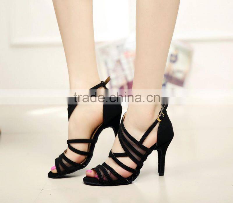 New Fashion Satin Latin Ballroom Dancing Shoes for Girls High Heels Plus Size 34-42 Dance Shoe