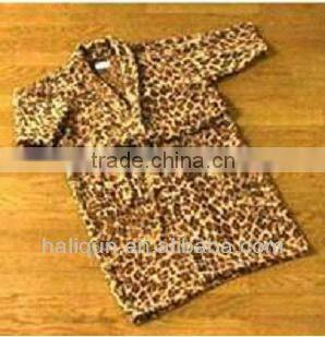 Leopard Coral Fleece Sleepwear Women Bathrobe