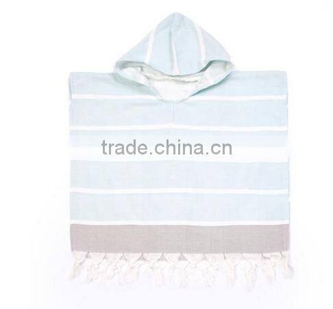 China supplier carton printed beach towel children hooded towel with tassels