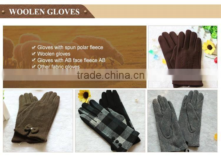 Classic style mens sheepskin leather gloves for touch screen