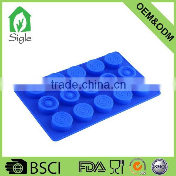 2016 new design 15- cavity Silicone Round Ice Cube Tray chocolate mold cookie mold jello mold