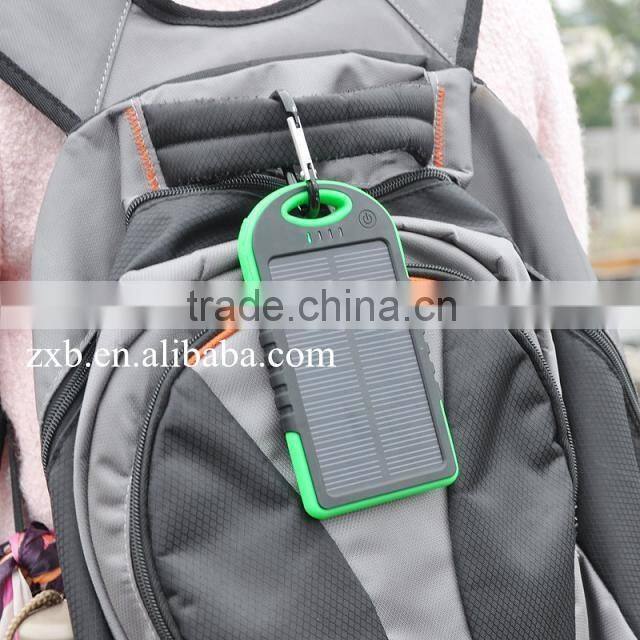 Safe and real 5000mAh solar power bank special for outdoor Solar power bank mobile phone solar charger