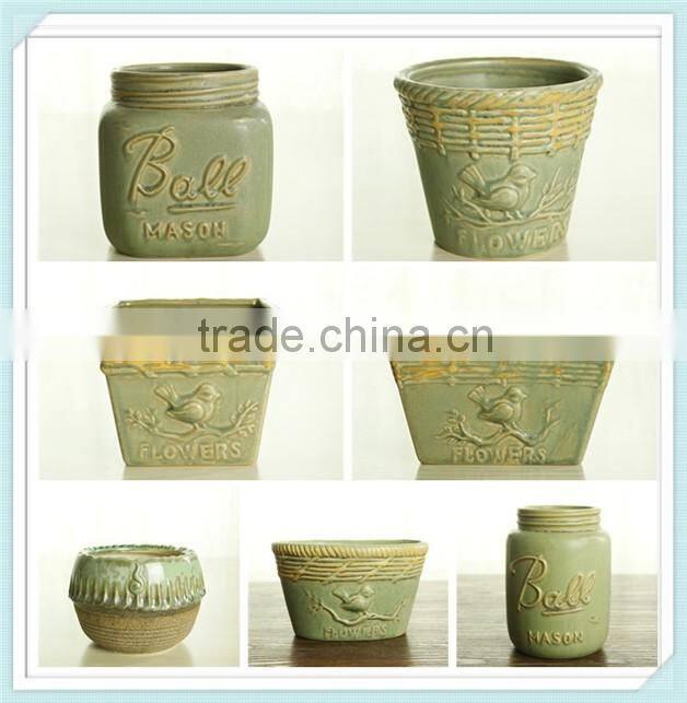 trophy shape terracotta flower pot with trophy design
