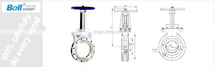 a105 hand gear operated knife gate valve dn100