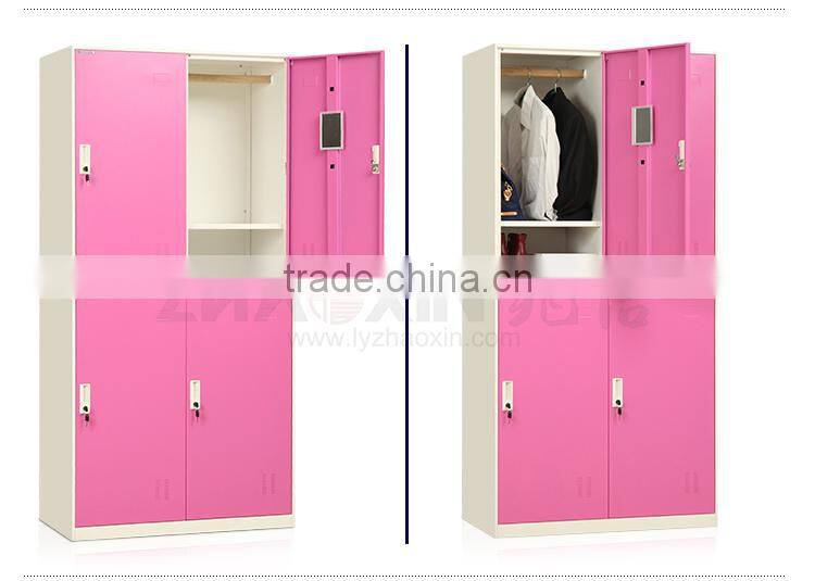 antique 4-door closet key lock clothes steel locker metal stainless gym wardrobe locker