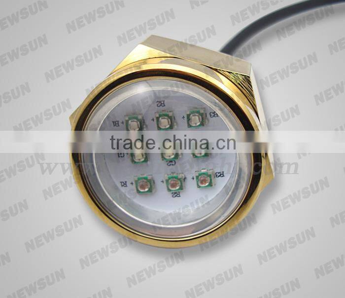 New Marine Part 27W LED Underwater Drain Plug Lighting RGB LED Marine Light No drilling hole LED drain plug light/yacht light