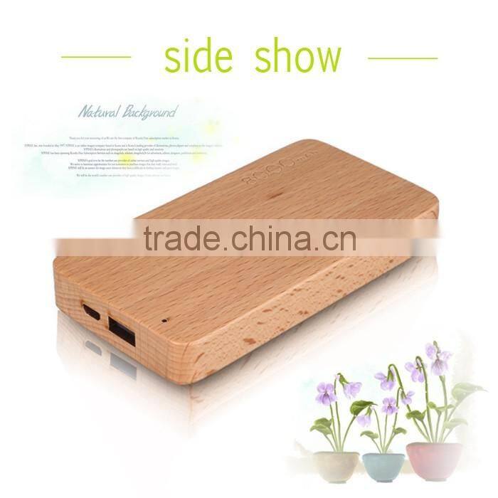 Beautiful mini wood Power Bank 8000mah/ Portable Mobile Power Bank/lipstick usb battery charger