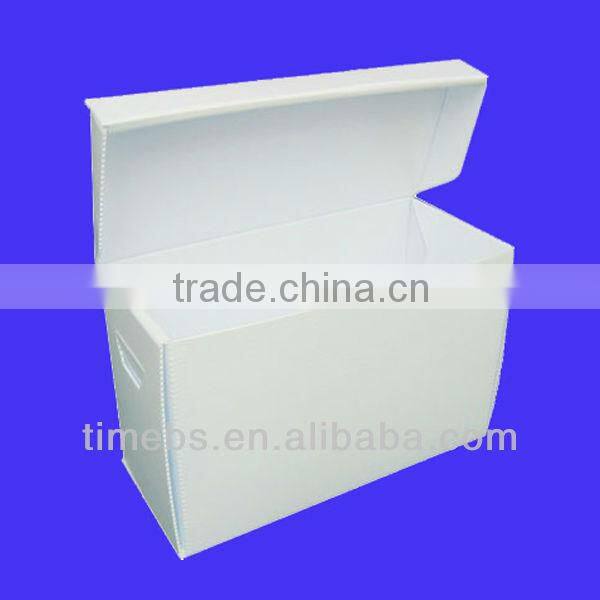 Corrugated plastic folding storage boxes