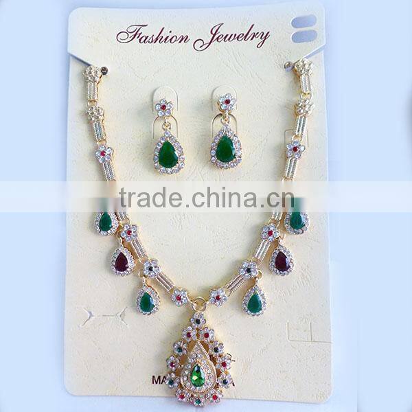 Wholesale african jewelry sets 18k jewelry display set arabic bridal necklace set