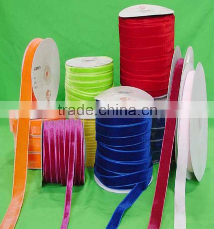 China Factory Wholesale Single Face Velvet Ribbon for Garment trimming