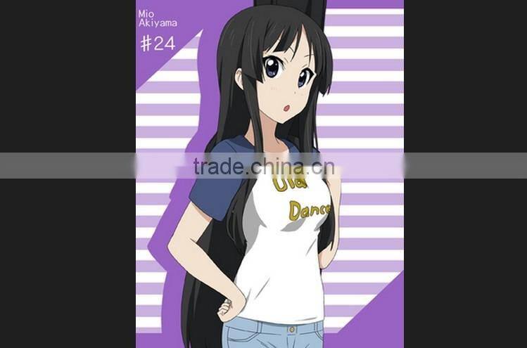 wholesale In stock cosplay for K-ON! Akiyama Mio with long black hair natural scalp wig