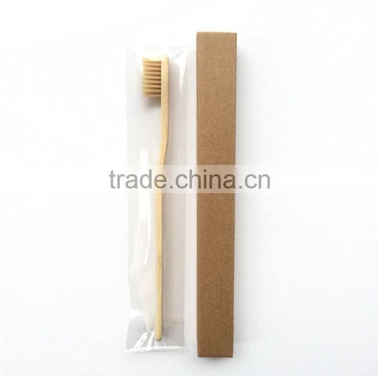 High quality biodegradable bamboo charcoal fiber bristles wood toothbrush
