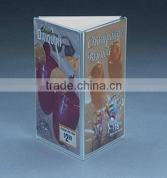 Custom triangle acrylic menu holder