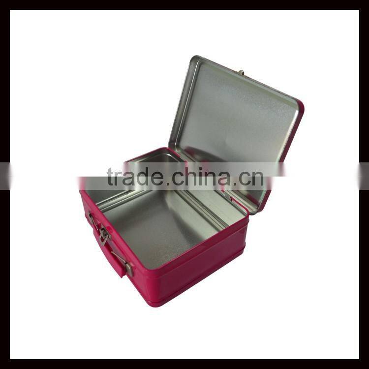 Wholesale Best Selling Rectangle Metal Lunch Container With Metal Buckle/Handles