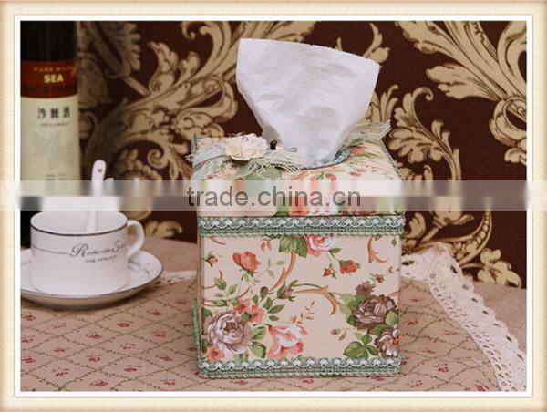 Fancy decorative square fabric tissue box
