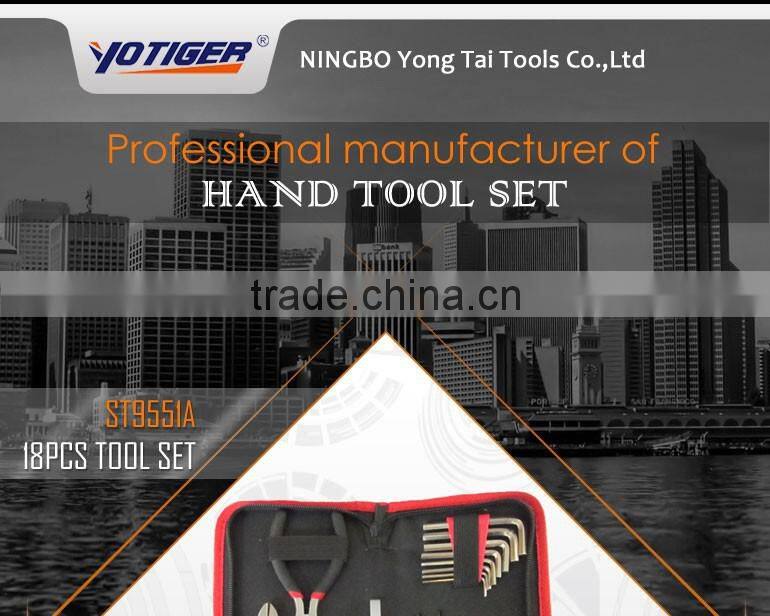18pcs 4.5'' Plier and Hex Key Set and Precision Screwdriver Set