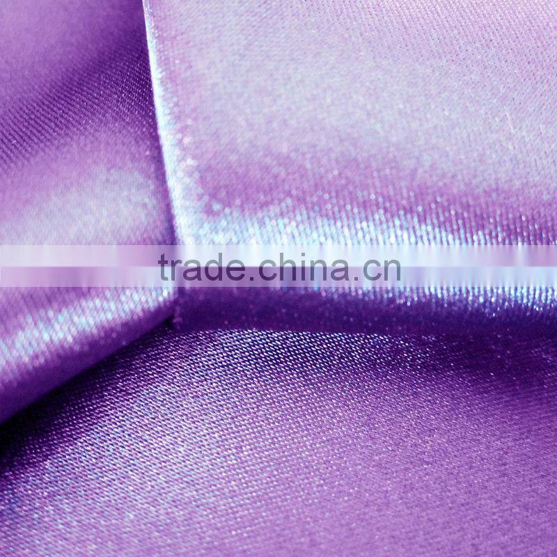 100% polyester shining spandex silk satin fabric for lady dresses