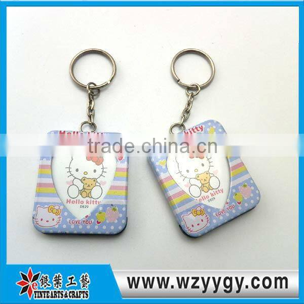 rectangle picture photo frame keychain, metal keyring