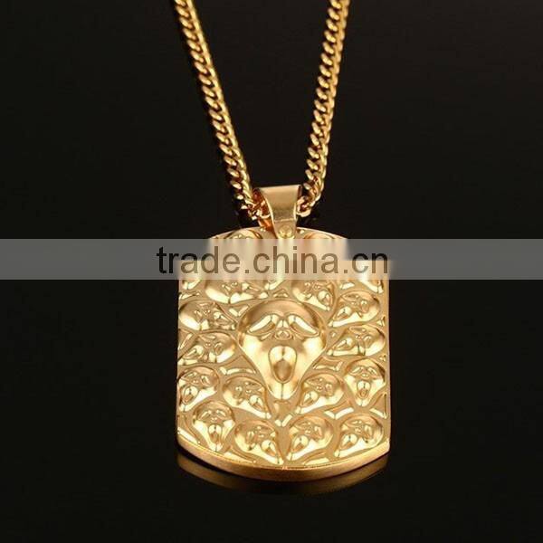 Men's Jewelry Gold Plating Skulls Pendant Necklace 2016 Punk