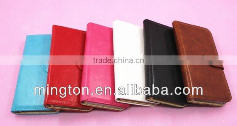 Wallet card-slot pu leather cell mobile phone case for iphone 5