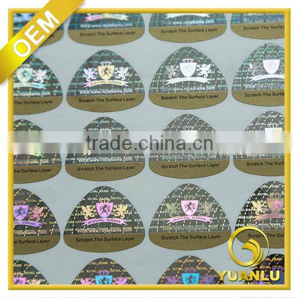 custom logo silver paper sticker round