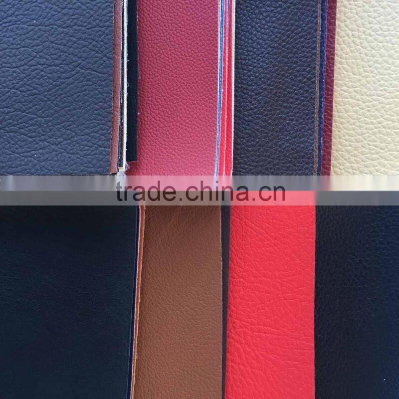 Embossed litchi synthetic PVC leather high quaker imitation leather for car seat faux leatherlity thic