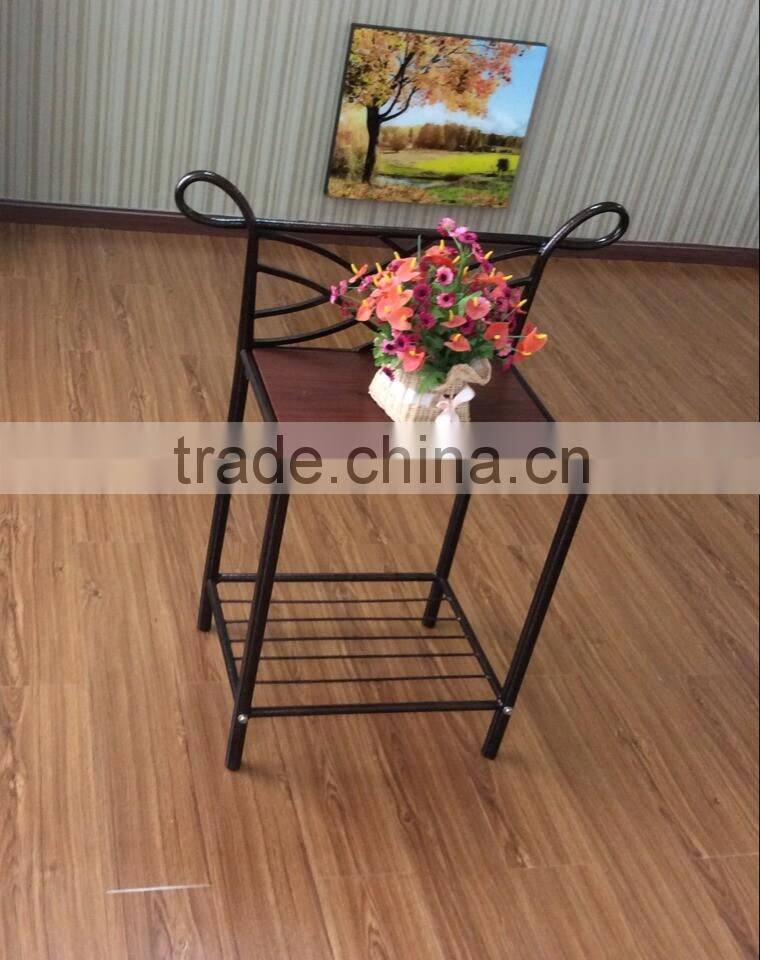Contemporary Black Metal Night Stand with MDF
