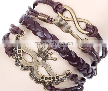 Hot leather weave turkish gold bracelet
