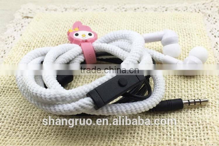 Good quality clear sound oem multi-color wired in-ear shoelace headset