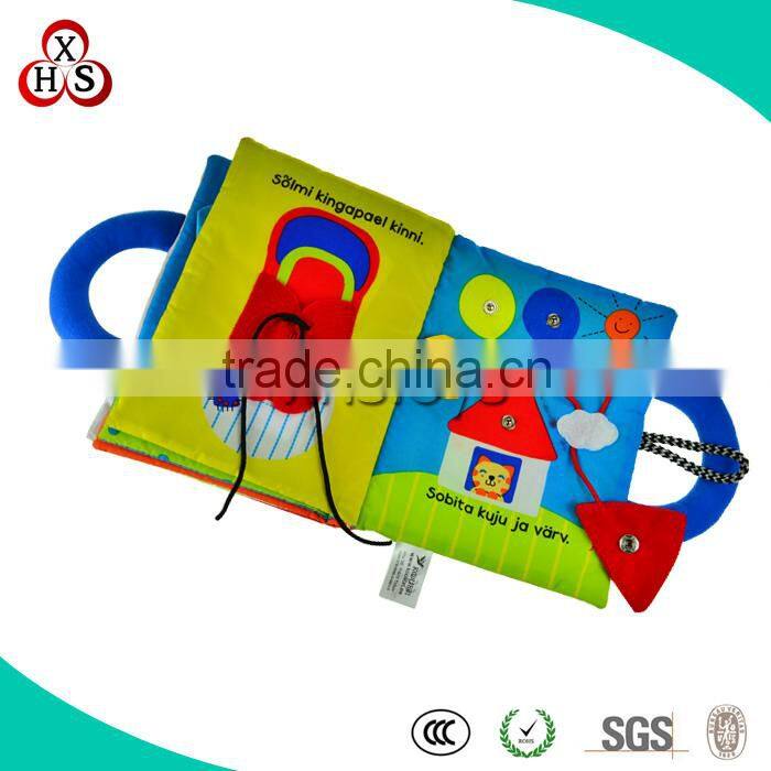 Funny Wholesale Soft Customed educational cloth book
