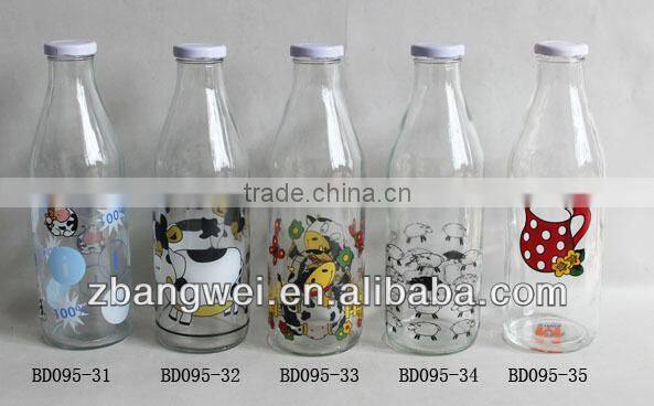 1 liter glass bottle for milk