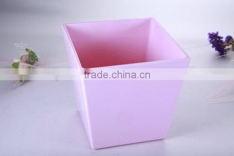 beautiful melamine flower pot with reationary decal, led flower pot