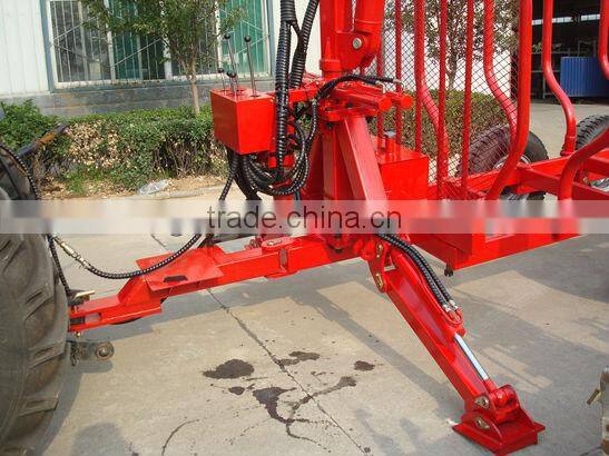 timber wood trailer with Crane