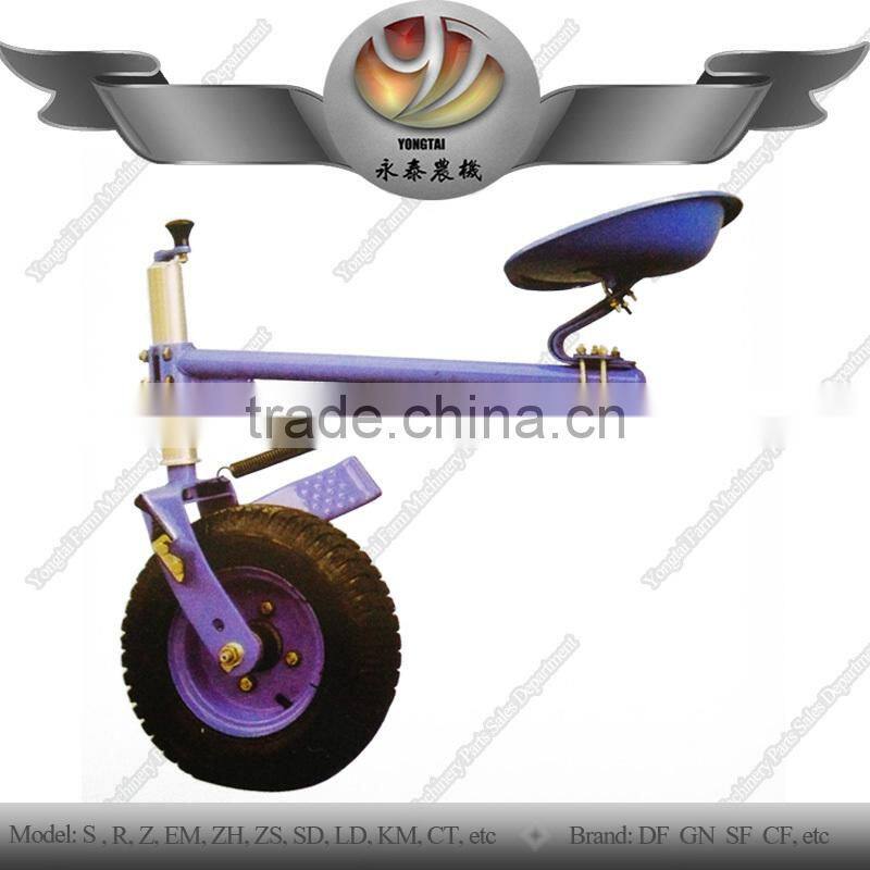 Walking tractor rubber tail wheel assembly