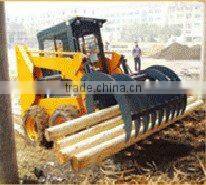 Grapple bucket for skid steer loader