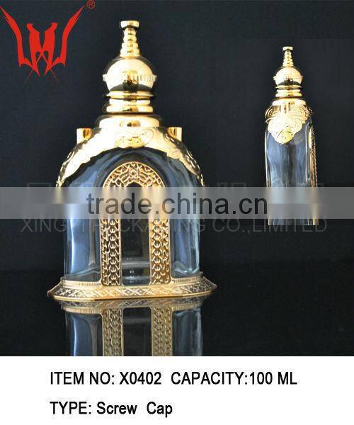 120ml glass perfume bottle square perfume bottles, perfume bottle with shiny goldern cap