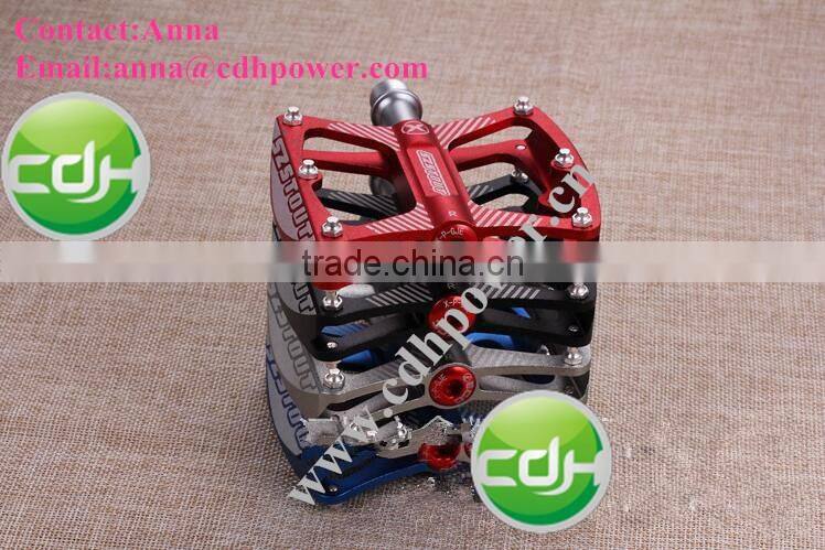 Red color mountain racing bike pedals