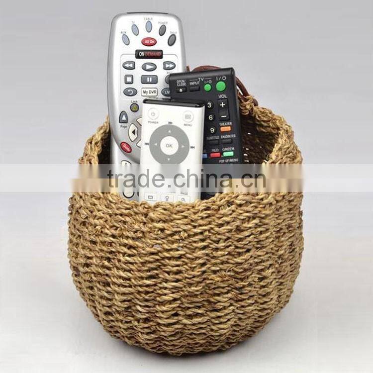 Seagrass woven home or cafe wall handmade decorate flower basket with hanging