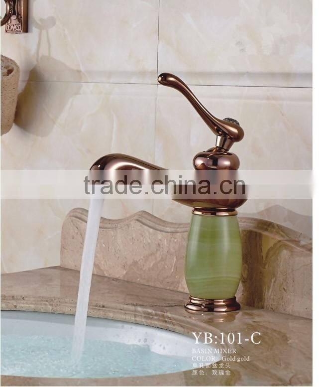 vintage rose gold jade basin mixer
