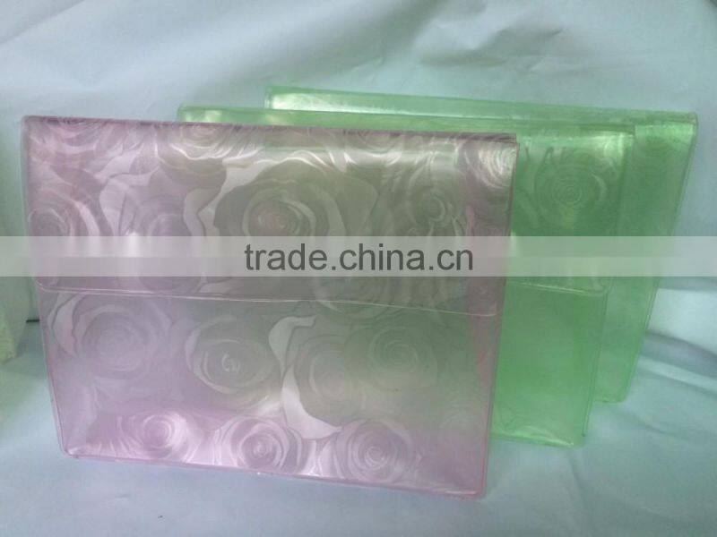 High quality non-toxic, eco-friendly embossed rose make up bag, EVA travel cosmetic bag