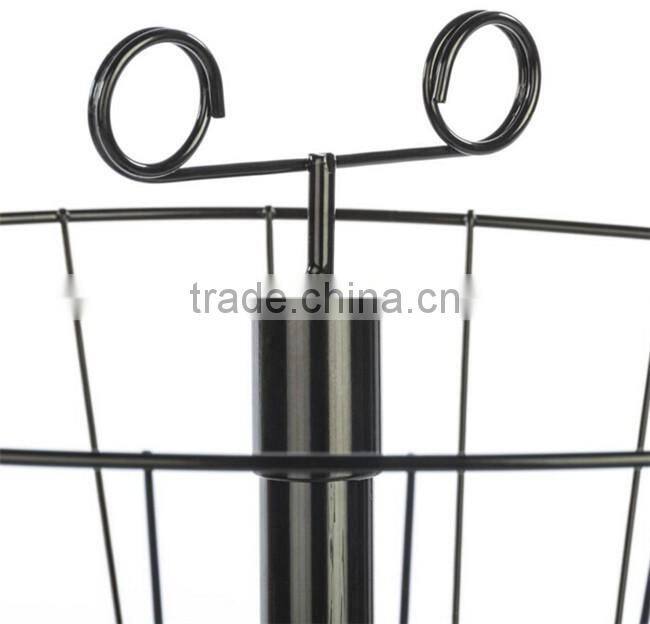 2-Tier Counter Rotating Metal Basket Stand Impulse Merchandise Display