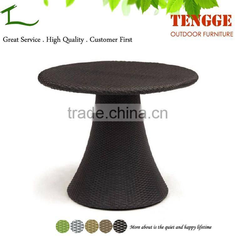 TG-16200 Mashroom shape outdoor black rattan coffee table