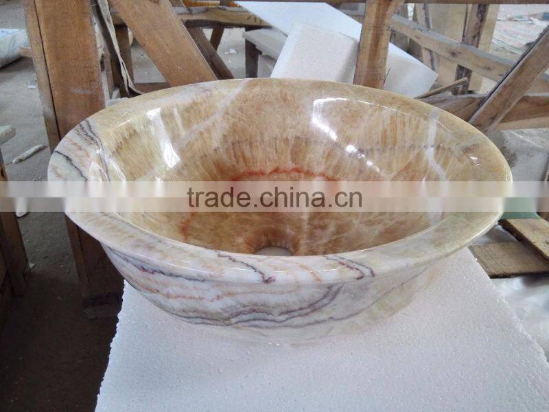 luxurious round marble sinks/onyx basins for personal use