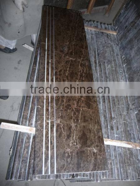 modern marble stair tread coffee brown