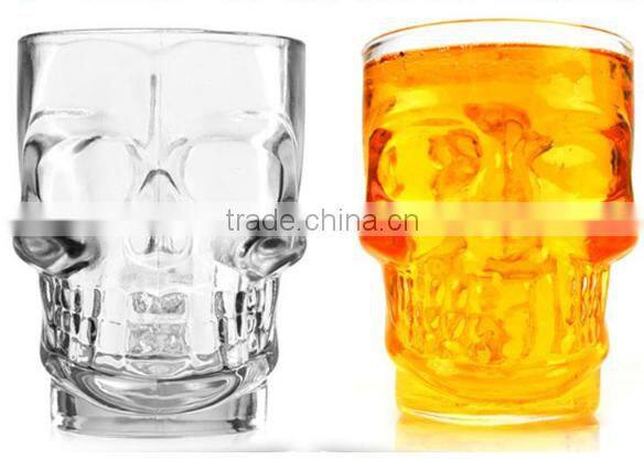 High Clear skull glass mug skull beer stein