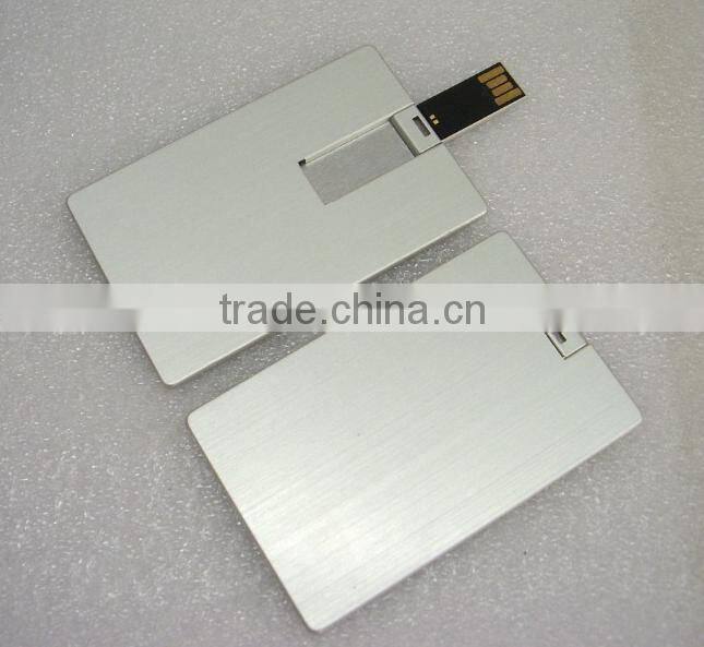 2017 Bulk New Design High Quality Ultra Slim metal Credit Card / business card flip card usb2.0 flash drive